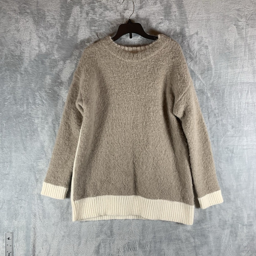 Soft Surroundings Women's Sweater S Tundra Wool Alpaca Tan Cream Crew Neck